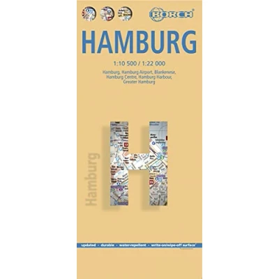 Abbildung von Hamburg, Borch Map: Hamburg Airport, Blankenese, Centre, Harbour, Greater Hamburg: Einzelkarten: 1:22 000, ... HVV, Germany administrative &amp; time zone