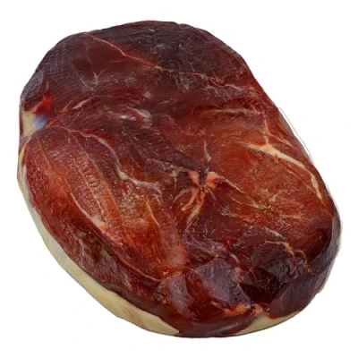 Abbildung von Hymor Superham Serrano Schinken am Stück 1x ca. 4,3 kg ganzes Jamon ohne Knochen, polierter luftgetrockneter Schinken, mindestens 10 Monate gereift mit weniger Salz für Geschmack