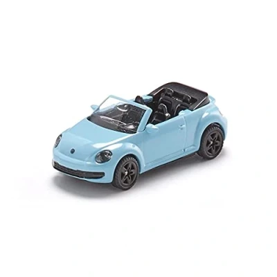 Abbildung von siku 1505, VW The Beetle Cabrio, Metall/Kunststoff, Hellblau, Spielzeugauto für Kinder, Anhängerkupplung