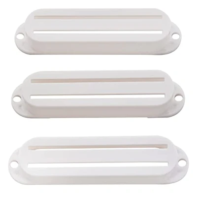 Abbildung von Musiclily Hot Rail Gitarre Single Coil Sized Humbucker Pickup Covers Tonabnehmer Abedeckungen Set für Strat Style, Weiß (3er Set)