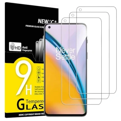 Abbildung von NEW&#039;C 3 Stück, Panzer Schutz Glas für OnePlus Nord 2 5G, 2T Frei von Kratzern, 9H Härte, HD Displayschutzfolie, 0.33mm Ultra klar, Ultrabeständig