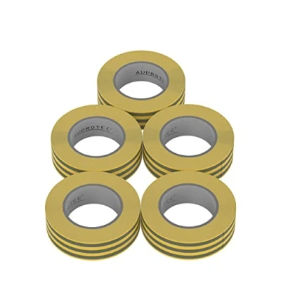 Abbildung von AUPROTEC 5X Isolierband gelb grün 15mm x 10m VDE Isoband PVC Elektriker Klebeband DIN EN 60454 3 1