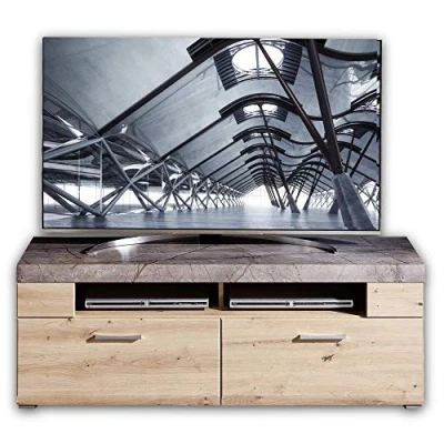 Abbildung von Stella Trading SPIDER PLUS TV Board in Artisan Eiche Optik, Caspio Hochwertiges Low für Ihr Wohnzimmer 140 x 51 47 cm (B/H/T)
