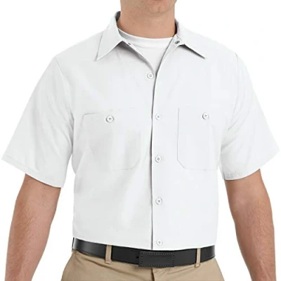 Abbildung von Red Kap Herren Industrial Shirt, Short Sleeve Work Utility Hemd, weiß, Groß