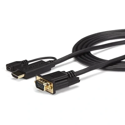 Abbildung von StarTech.com 1,8m aktives HDMI auf VGA Konverter Kabel zu Adapter 180cm Schwarz 1920x1200 / 1080p