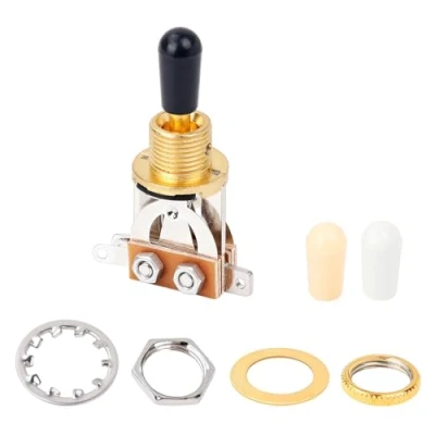 Abbildung von Banworks Metric 3 Wege Kippschalter Tonabnehmer Wahlschalter für Epiphone EPI LP Les Paul Style Gitarre JT/DWQ 01, golden mit schwarzer Spitze