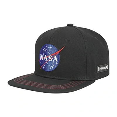 Abbildung von Cap Herren 100% Baumwolle, Tracker Kappe Herren, Nasa Logo, Bequem, Schwarz, Einheitsgröße