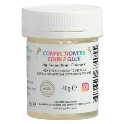 Abbildung von Sugarflair Confectioners Glue Essbare Klebstoff Lebensmittelkleber für Torten Deko, Marzipan, Fondant, Kuchen, Cupcakes und Kekse 40ml