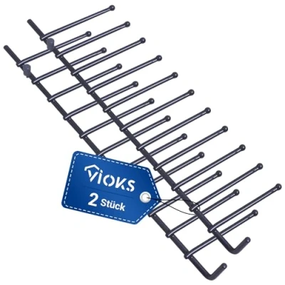 Abbildung von VIOKS Oberkorbeinsatz Geschirrspueler Set 2 Stk Ersatz für Klappstachelreihe Siemens BOSCH 12004140 Spülmaschinen Einsatz 240 x 63 mm Teller &amp; Geschirrspüler