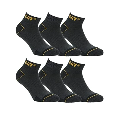 Abbildung von CAT Caterpillar 6 Paare Herren Universal/Arbeit kurze Socken ausgezeichnete qualität von Baumwolle (Grau, 47 50)