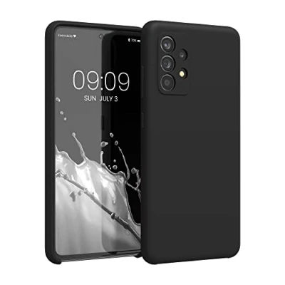 Abbildung von kwmobile Hülle kompatibel mit Samsung Galaxy A52 / 5G A52s Silikon Handy Case Handyhülle weiche Oberfläche kabelloses Laden Schwarz