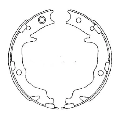 Abbildung von HELLA 8DA 355 050 871 Handbremsbeläge ohne Handbremshebel MITSUBISHI: Lancer 8 Schrägheck, Limousine, ASX SUV, HYUNDAI: H 1 Cargo