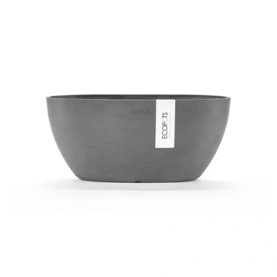 Abbildung von Ecopots Sofia oval 30 cm grau Pflanzen /Blumentopf