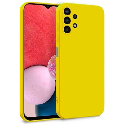 Abbildung von MyGadget Hülle für Samsung Galaxy A13 4G Zweilagige Handyhülle mit Kameraschutz Cover Innenfutter &amp; Silikon außen Gelb
