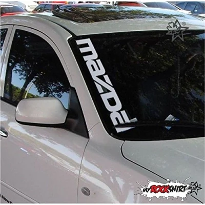 Abbildung von myrockshirt MazdaAufkleber 55 cm Reflexfolie leuchtet reflektiert Tuning Sticker Decal `+ Bonus Testaufkleber Estrellina Glückstern®, gedruckte Montageanleitung