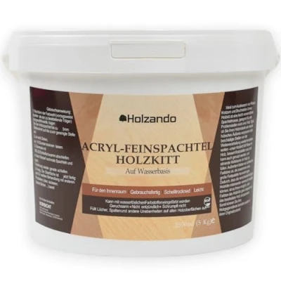 Abbildung von Holzando® Holzkitt Feinspachtel für Holz, OSB und Wände Holzspachtelmasse, Holzspachtel, Fensterkitt, Wood Filler, Holzpaste, Spachtelmasse Holzfüller (Eiche natur 45, 5Kg)