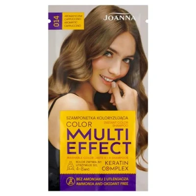 Abbildung von Joanna Tönungsshampoo “Multi Effect Haarfärbe Shampoo im Beutel Haltbarkeit 4 bis 8 Wäschen Haartönung ohne Ammoniak und Oxidationsmittel Aromatischer Cappucino