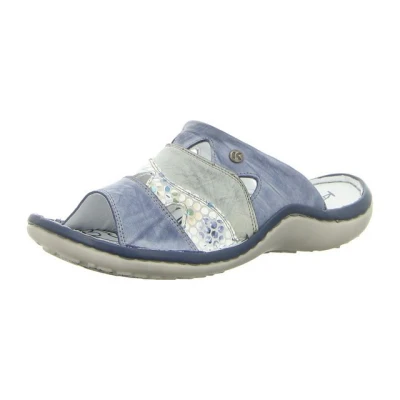Abbildung von Krisbut Damen Pantoletten Sandalen Pantolette Lederkombination Kinderschuhe gemustert Schuhe
