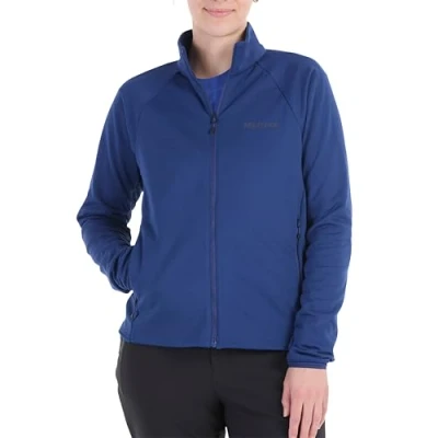 Abbildung von Marmot Damen Wm&#039;s Leconte Fleece Jacket, Warme Jacke mit Reißverschluss in voller Länge, atmungsaktiv, winddichte Weste, leicht zu packen, ideal für Wandern und als Midlayer, Blue, S