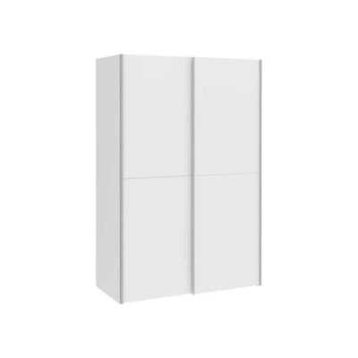Abbildung von FORTE OZZULA Schrank 120, Kleiderschrank Weiß, Schwebetürenschrank, Schlafzimmerschrank Modern 2 türig mit Einlegeböden und Kleiderstange, 120 cm breit x 190.5 hoch 61 tief
