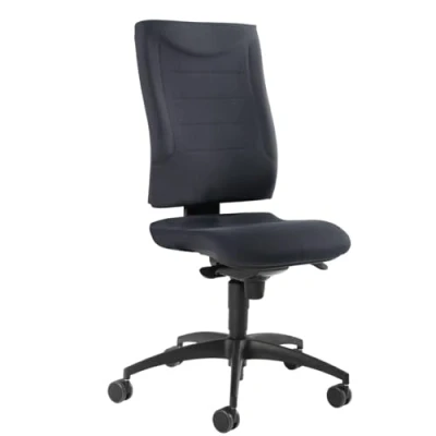 Abbildung von Bürostuhl Ergonomisch, Schreibtischstuhl verstellbar, Ergochair Drehstuhl Chefsessel mit Synchronmechanik, Lordosenstütze &amp; Knierolle höhenverstellbar, home office chair ohne Armlehnen anthrazit