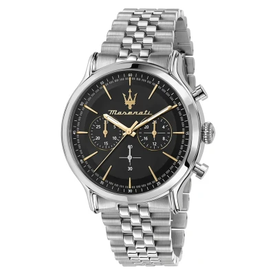 Abbildung von Maserati Uhr, Herren, Größe: One Size, Silber schwarz