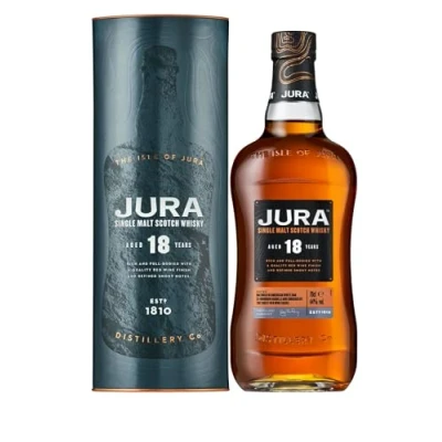 Abbildung von Jura 18 Jahre Single Malt Scotch Whisky mit Geschenkverpackung (1 x 0,7 l)
