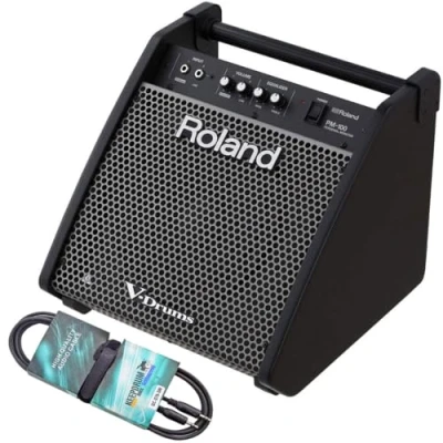 Abbildung von Roland PM 100 E Drum Monitor Box + keepdrum GC075 Stereo Miniklinke 3m
