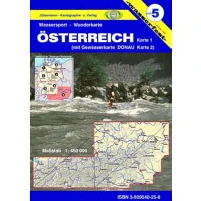 Abbildung von Wassersport Wanderkarte / Kanu und Rudersportgewässer: Österreich: Rudersportgewässer mit Donau von Passau bis ... Radwanderweg. Wasserfest