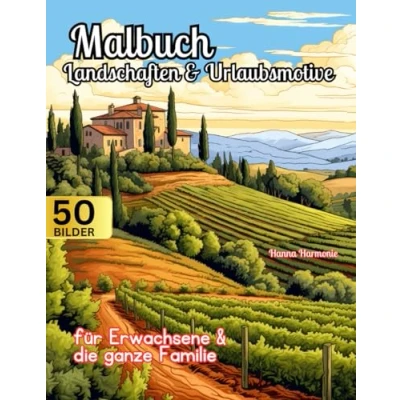 Abbildung von Malbuch Landschaften &amp; bezaubernde Urlaubsmotive: Für Erwachsene die ganze Familie: 50 schöne Landschaftsmotive zum Stressabbau und zur Entspannung