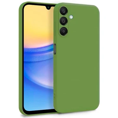 Abbildung von MyGadget Hülle für Samsung Galaxy A15 5G Zweilagige Handyhülle mit Kameraschutz Cover Innenfutter &amp; Silikon außen Grün