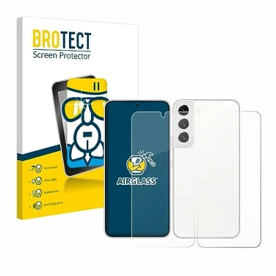 Abbildung von BROTECT Schutzglas für Samsung Galaxy S22 5G (Display+Rückseite) Schutzfolie Panzer Folie Glas [Extrem Kratzfest 9H, Anti Fingerprint,