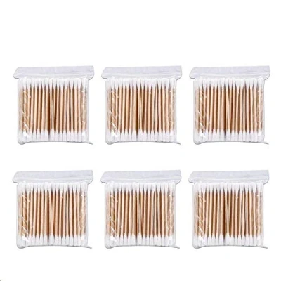 Abbildung von Wattestäbchen 600stk Bambus mit Holzgriffen Nachhaltige für Make up Clean Care Ohrreinigung Wundpflege Kosmetik Werkzeug Doppelkopf Biologisch abbaubar Umweltfreundlich