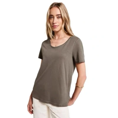 Abbildung von STREET ONE Damen A322897 Basic T Shirt in Unifarbe, Dark Tumbled Beige, 34