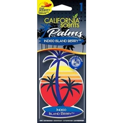 Abbildung von California Car Scents Palms Lufterfrischer Indigo Island Berry, 4 Stück