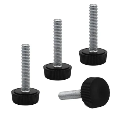 Abbildung von SKIR&#039;CO Möbel Nivellierfüße, M6 x 30 mm, verstellbare runde Beine, 20 mm Durchmesser, Gewinde Nivellierfuß, 4 Stück