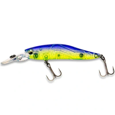 Abbildung von LMAB KØFI Flash Vibe 80 Suspending Medium Runner Twitchbait 8cm (11g) Purple Rave Transparent Wobbler