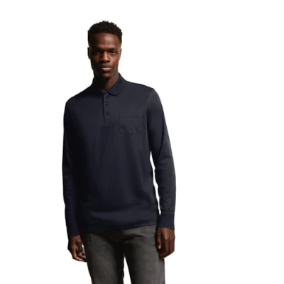Abbildung von bugatti MIT Feiner Zweifarbiger Strukturoptik Langarmshirt, Herren, Größe: Medium, Marine