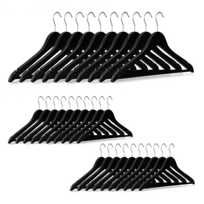 Abbildung von relaxdays Kleiderbügel Holz 30er Set, Schwarz