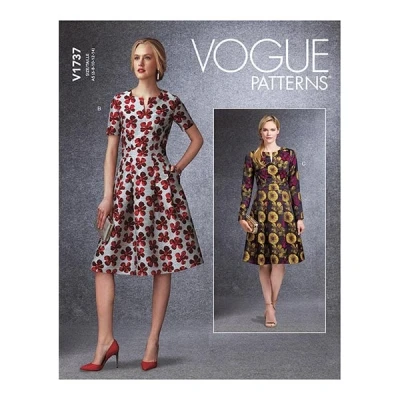 Abbildung von Vogue Patterns V1737A5 Damenkleid, weiß, A5 (6 8 10 12 14)