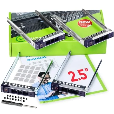 Abbildung von WORKDONE 4er Pack 2,5 Zoll Hard Drive Caddy Tray kompatibel für Dell PowerEdge Server und XC Serie 14th Gen R440 R640 R740 R740xd R840 R940 R6415 R7425 DXD9H SSD SAS Gehäuseträger