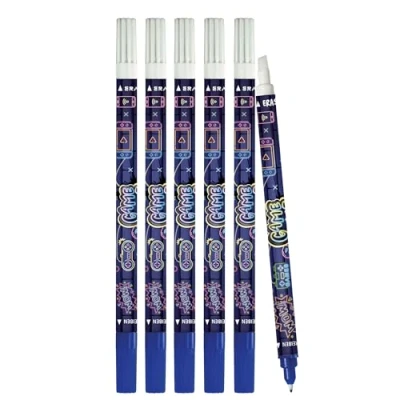 Abbildung von Online Vorteils Pack Tintenlöscher 6x Tintenkiller zum Löschen und Überschreiben Design Gaming Entfernung Korrektur blauer Tinte Schreibfarbe blau