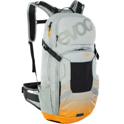 Abbildung von EVOC FR ENDURO E RIDE 16 Bike Rucksack, Fahrradrucksack (gepolstertes Fach für Ersatz Akku, GURTFIXIERUNGS SYSTEM, KONTROLL DISPLAY FACH, LITESHIELD BACK PROTECTOR), Steingrau/Hellorange