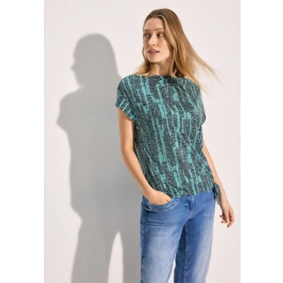 Abbildung von Cecil Burnoutlook Tshirt print, Damen, Größe: XS, Grün