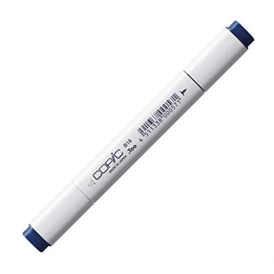 Abbildung von COPIC Classic Marker Typ B 18, Lapis Lazuli, professioneller Layoutmarker, mit einer breiten und feinen Spitze