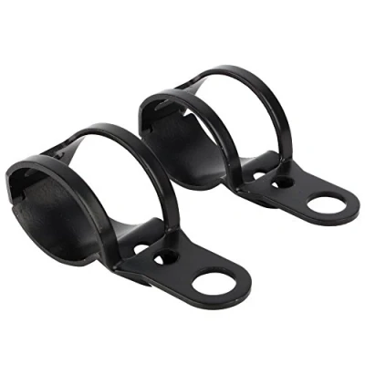 Abbildung von Qiilu Blinker Halterung motorrad, Motorrad 30 43mm Gabelverteilerschellen Schwarz HNH