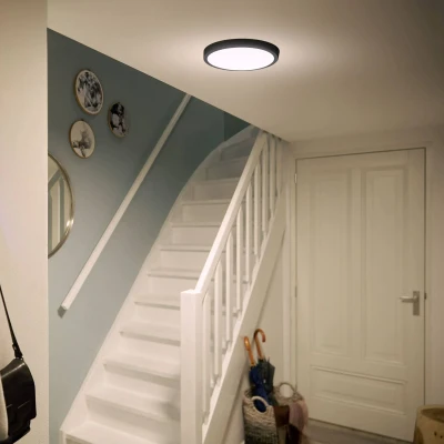 Abbildung von Philips LED Einbauspot Slim Surface, 12W, warmweißes Licht (2700K), rund, Schwarz