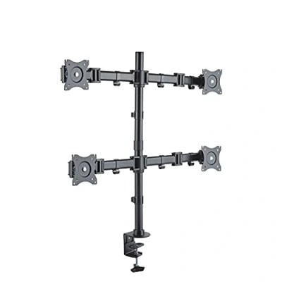 Abbildung von conecto, Monitor Halterung für Vier Bildschirme bis 27 Zoll, neigbar (+/ 45), schwenkbar 180), drehbar (360), höhenverstellbar, VESA 100, Traglast: 4 x 8,0 Kg, schwarz
