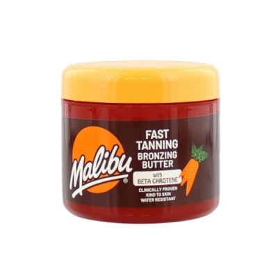 Abbildung von Malibu Fast Tanning Körperbutter mit Beta Carotin, Gel, wasserfest, zur Bräunung, 300 ml