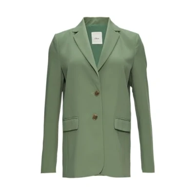 Abbildung von s.Oliver Black Label MIT Reverskragen Blazer, Damen, Größe: 40, Helles olivgrün